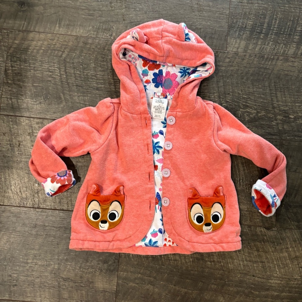 Disney Pink Hooded Jacket with Bambi Pockets